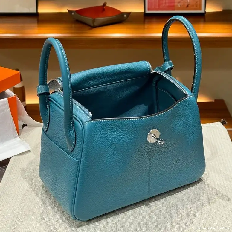Affordable In Clemence Leather Blue Lindy Hardware Bag Palladium Hermes 0414